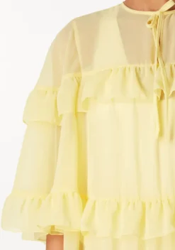 Solid Long Dress With Ruffles