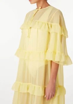 Solid Long Dress With Ruffles