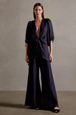 Solid Shirt With Voluminous Sleeves