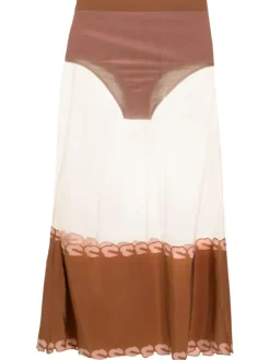 Spray Of Flower Tulle Midi Skirt