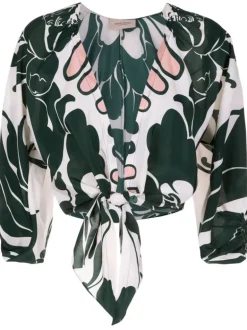 Spray Of Flower Voluminous Sleeves Shirt
