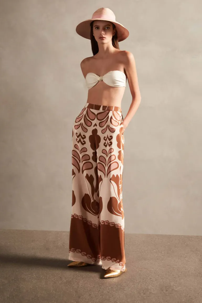 Spray Of Flower Wide-Leg Pants