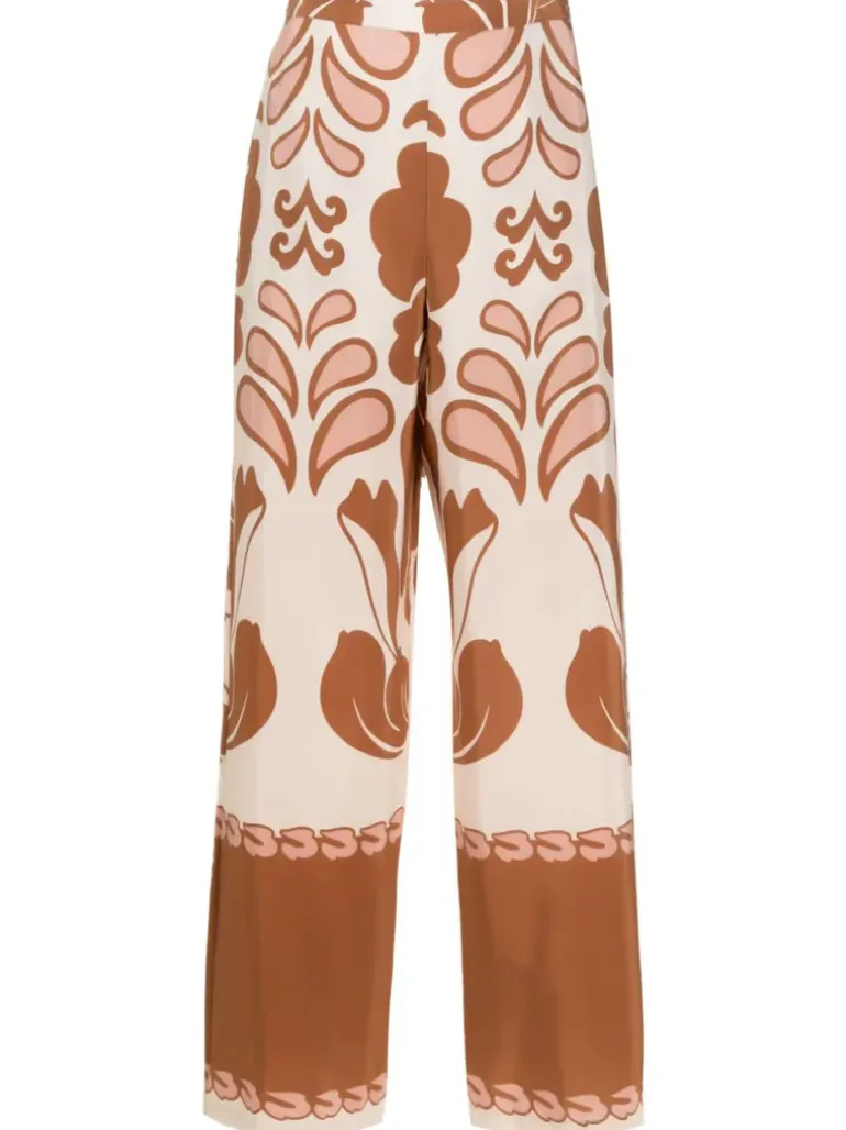 Spray Of Flower Wide-Leg Pants
