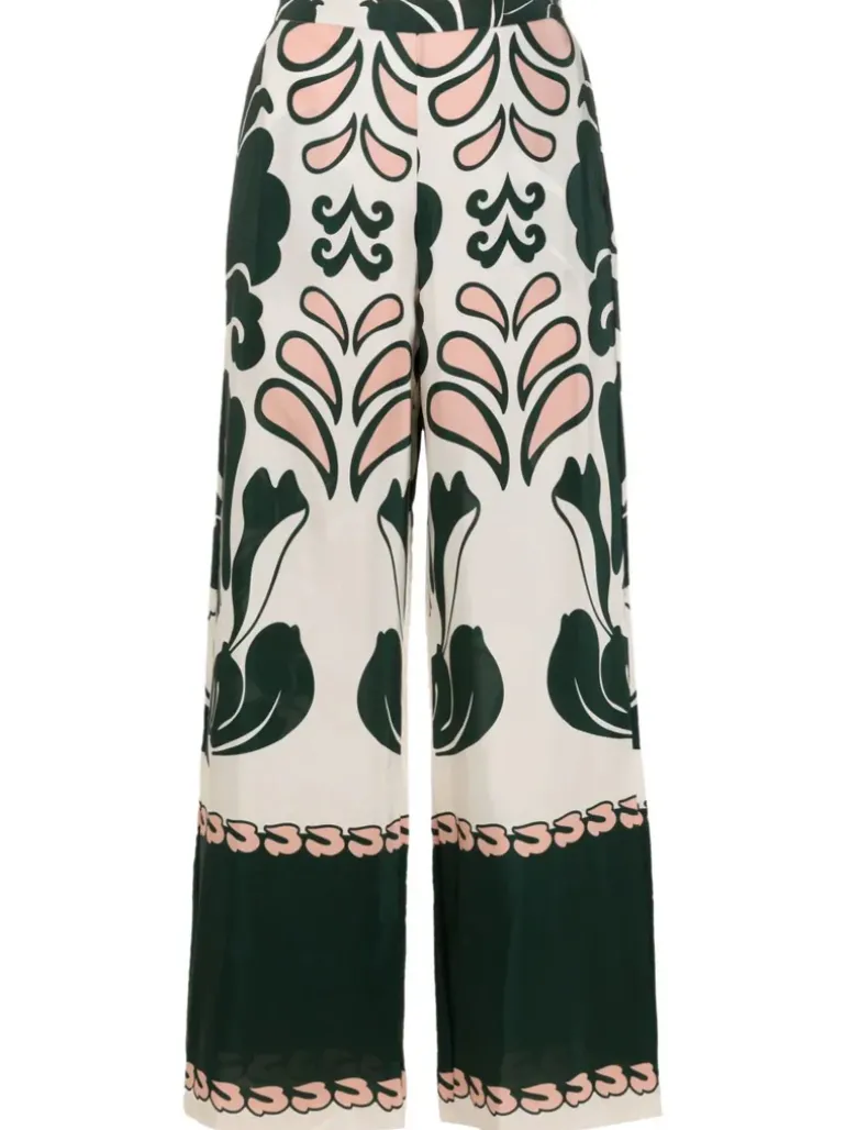 Spray Of Flower Wide-Leg Pants