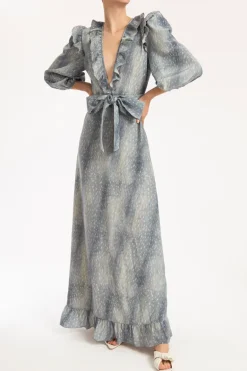 Stone Long Dress With Bow