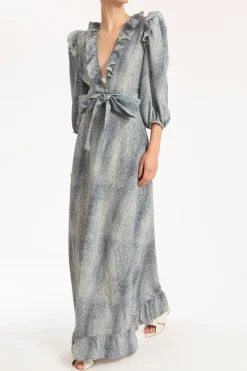 Stone Long Dress With Bow