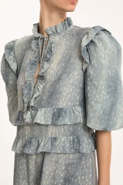 Stone Ruffled Long Dress