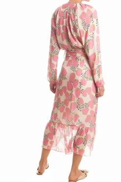 Strawberry Midi Dress With Sash