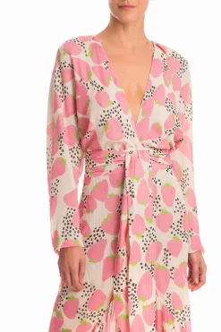 Strawberry Midi Dress With Sash