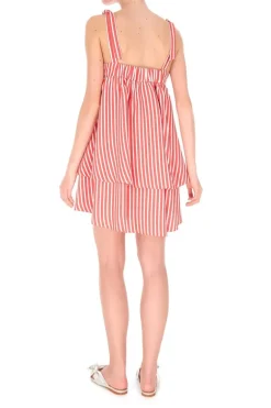 Striped Short Dress with Straps