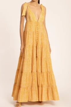 Tortoise Long Dress With Straps