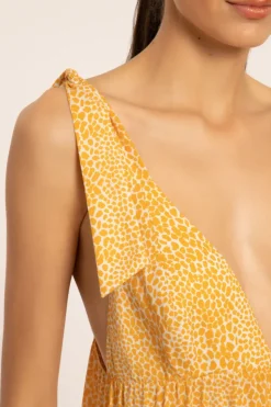 Tortoise Long Dress With Straps