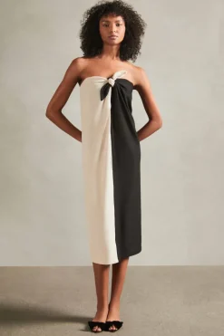 Tricot Black and Beige Knit Dress