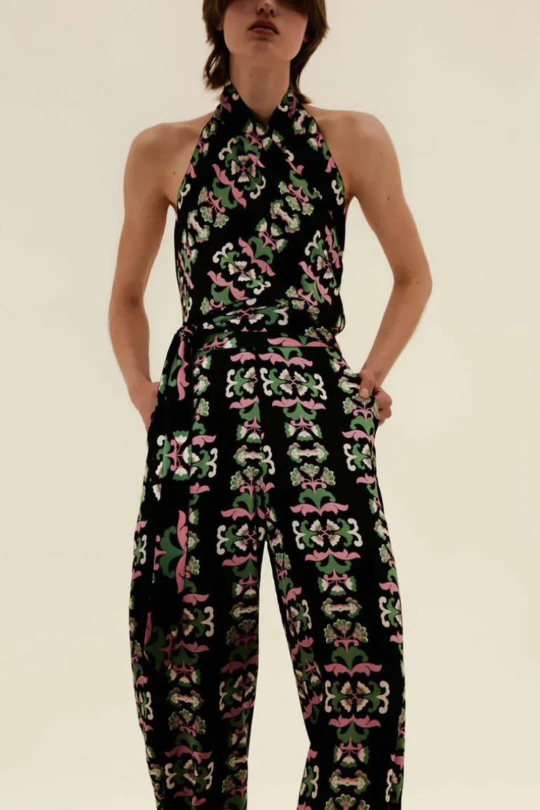 Twisted Flowers Carrot Pants