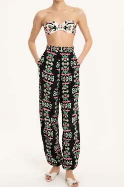 Twisted Flowers Carrot Pants