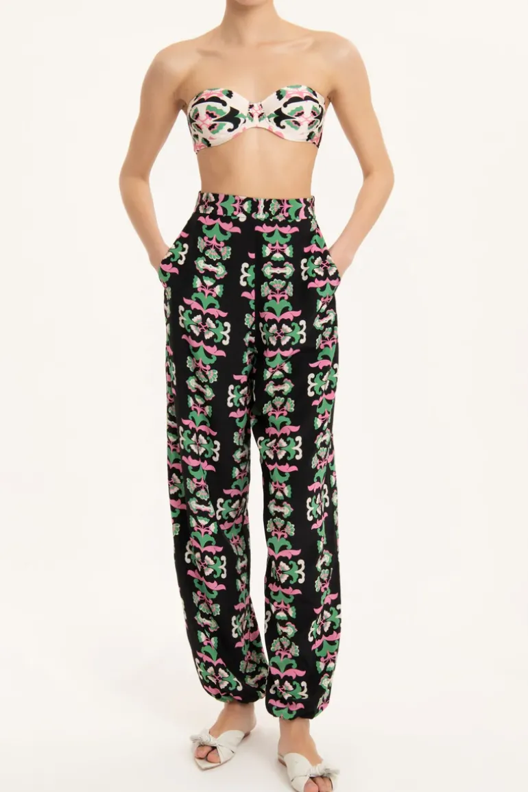 Twisted Flowers Carrot Pants