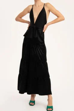 Velvet Pois Long Skirt