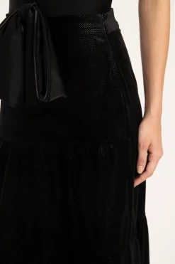 Velvet Pois Long Skirt