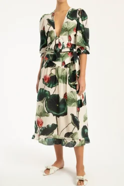 Victoria Regia Midi Skirt With Sash