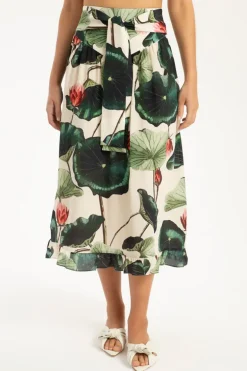 Victoria Regia Midi Skirt With Sash