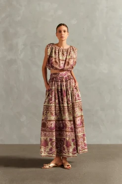 Vintage Citronelle Side-Slit Long Skirt