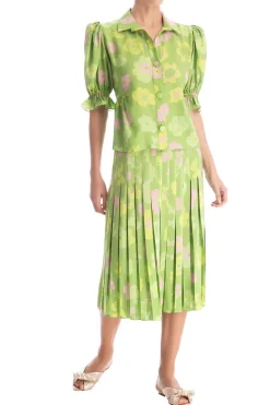 Vintage Flower Puff-Sleeved Blouse