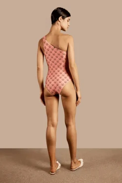 Vintage Lily One-Shoulder Swimsuit With Hoop