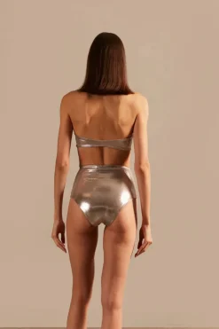 Vintage Lily Solid High-Waisted Bandeau Bikini