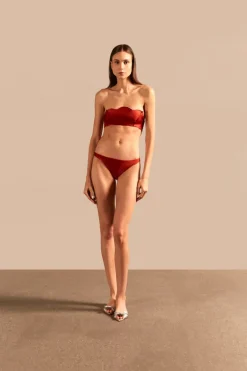 Vintage Lily Solid Strapless Bikini