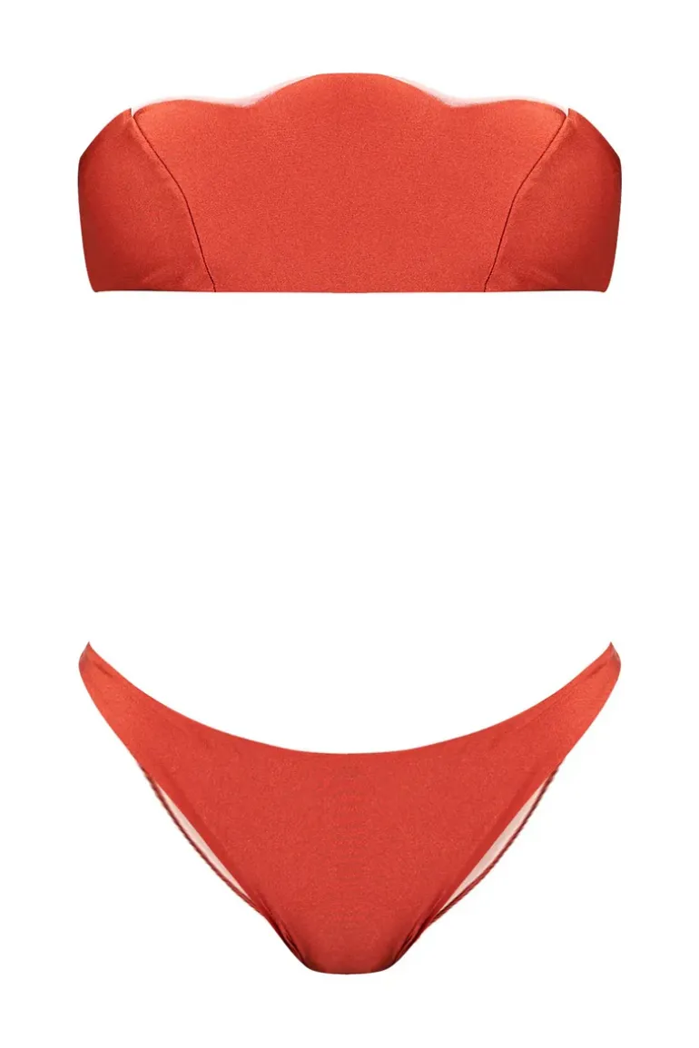 Vintage Lily Solid Strapless Bikini