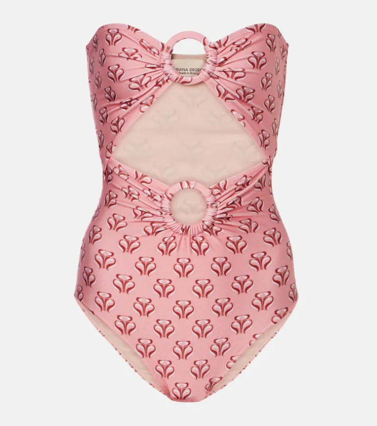 Vintage Lily Strapless Swimsuit With Hoops