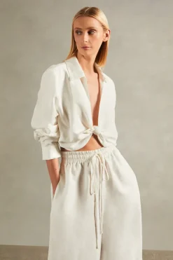 Vintage Orchid Solid Cropped Knot Shirt