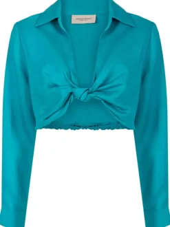 Vintage Orchid Solid Cropped Knot Shirt