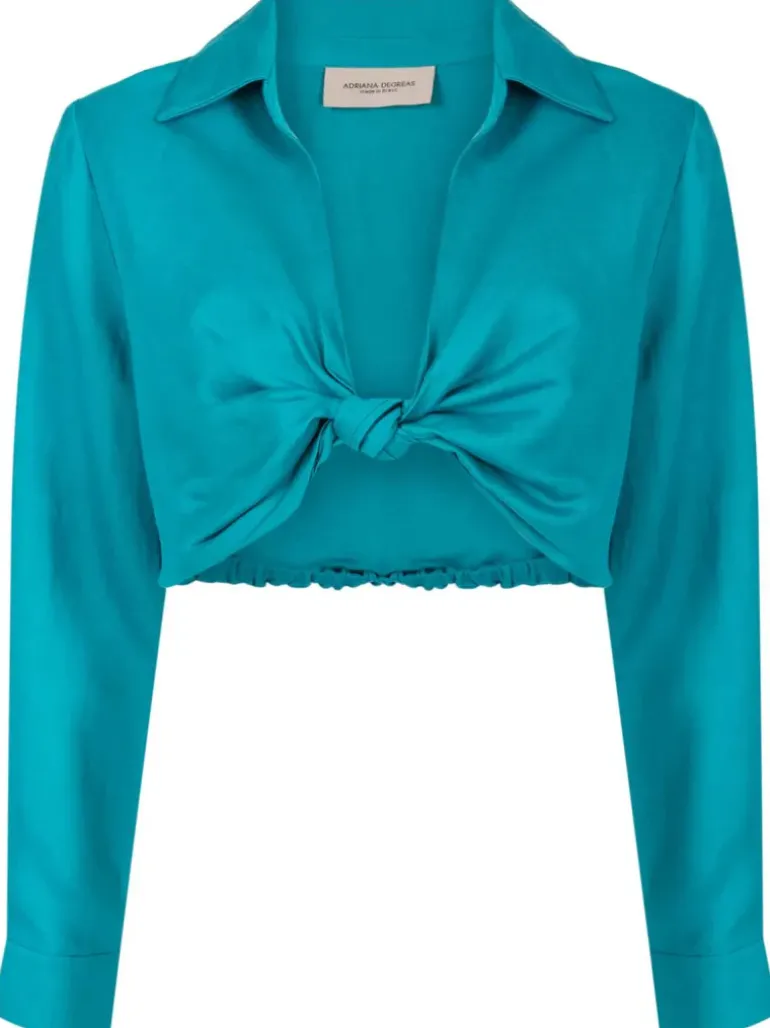 Vintage Orchid Solid Cropped Knot Shirt