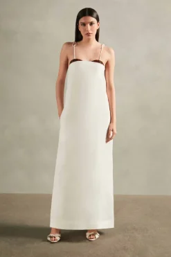 Vintage Orchid Solid Straps Long Dress