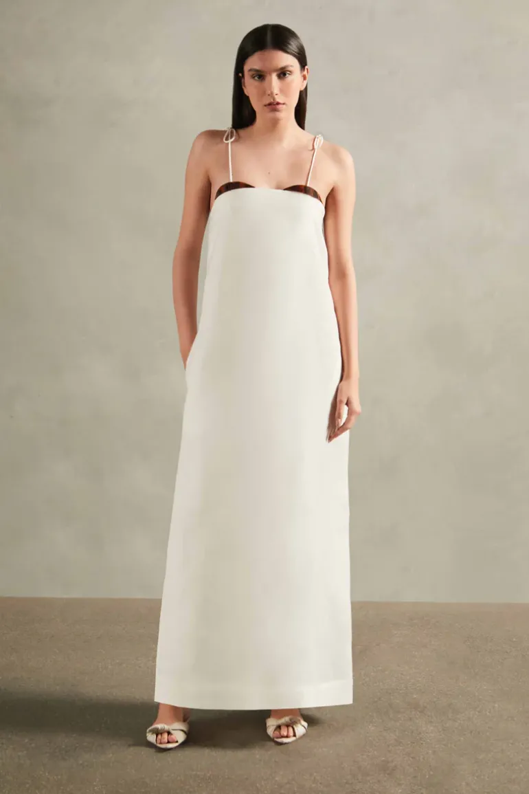 Vintage Orchid Solid Straps Long Dress