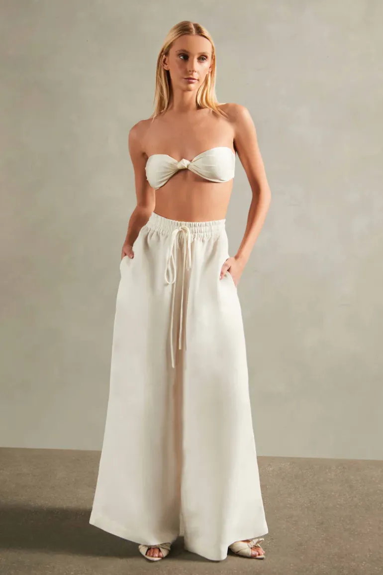 Vintage Orchid Solid Wide-Leg Pants