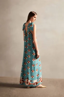 Vintage Orchid Straps Long Dress