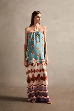 Vintage Strapless Long Dress