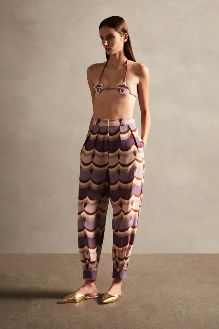 Vintage Waves Carrot Pants