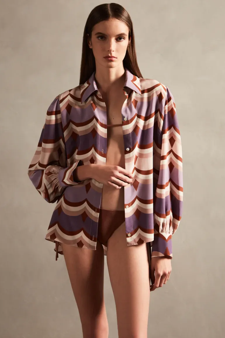 Vintage Waves Long-Sleeved Shirt