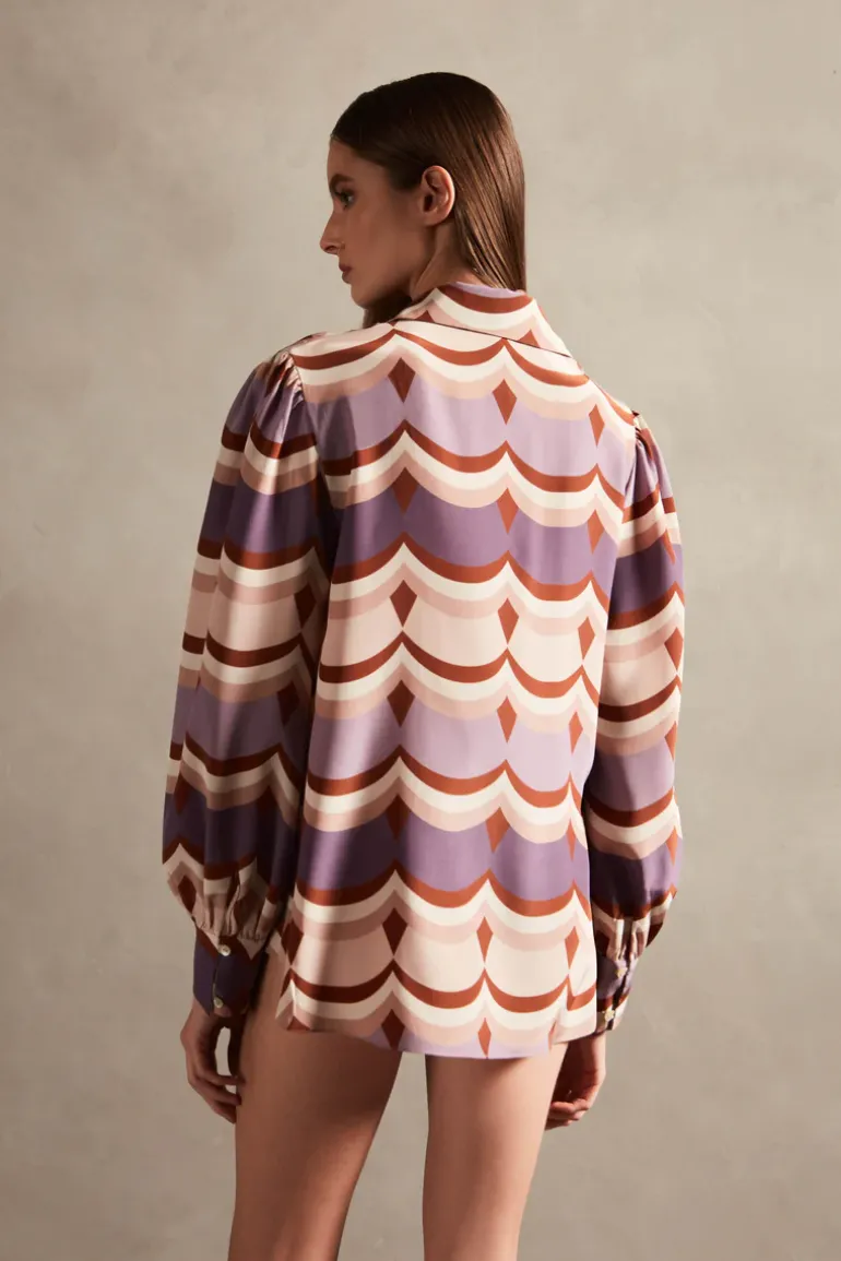 Vintage Waves Long-Sleeved Shirt