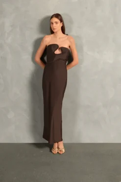 Waves Strapless Long Dress