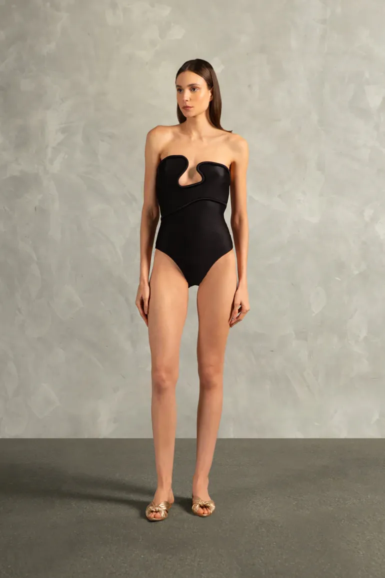 Waves Strapless Swimsuit