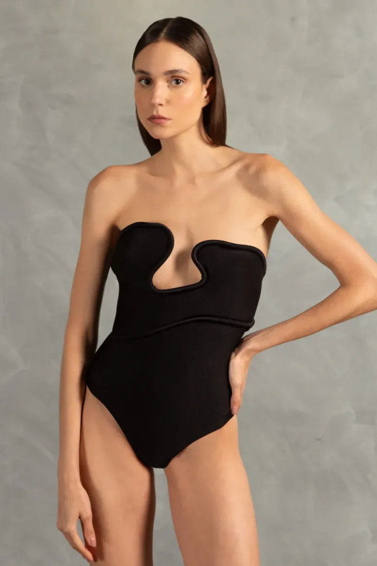Waves Strapless Swimsuit